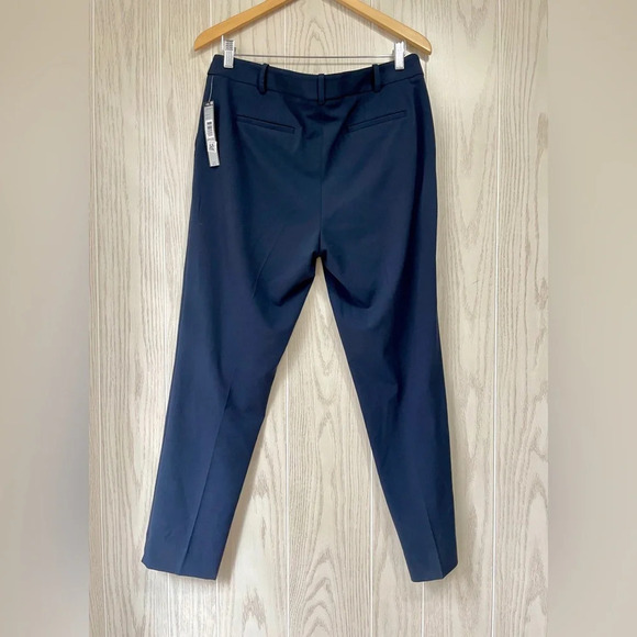Tahari ASL Pants Womens Sz 10 Navy Tapered Leg Dress Trouser Pockets NWT - Picture 3 of 3